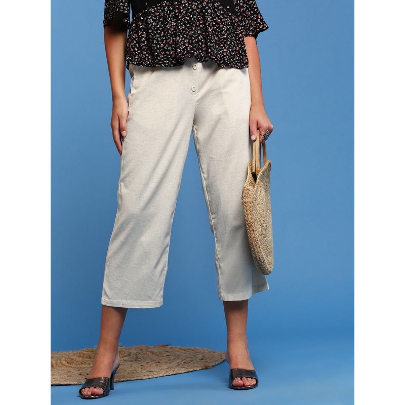 Ladies Crop Palazzo Natural|S|M|L|XL|XXL|3XL|Natural|LWBCPZSOF16150184
