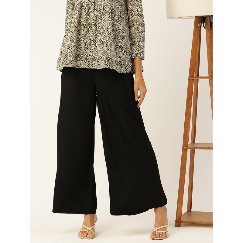 Ladies Palazzo Black|S|M|L|XL|XXL|3XL|Black|LWBPZSOMTWC3024002