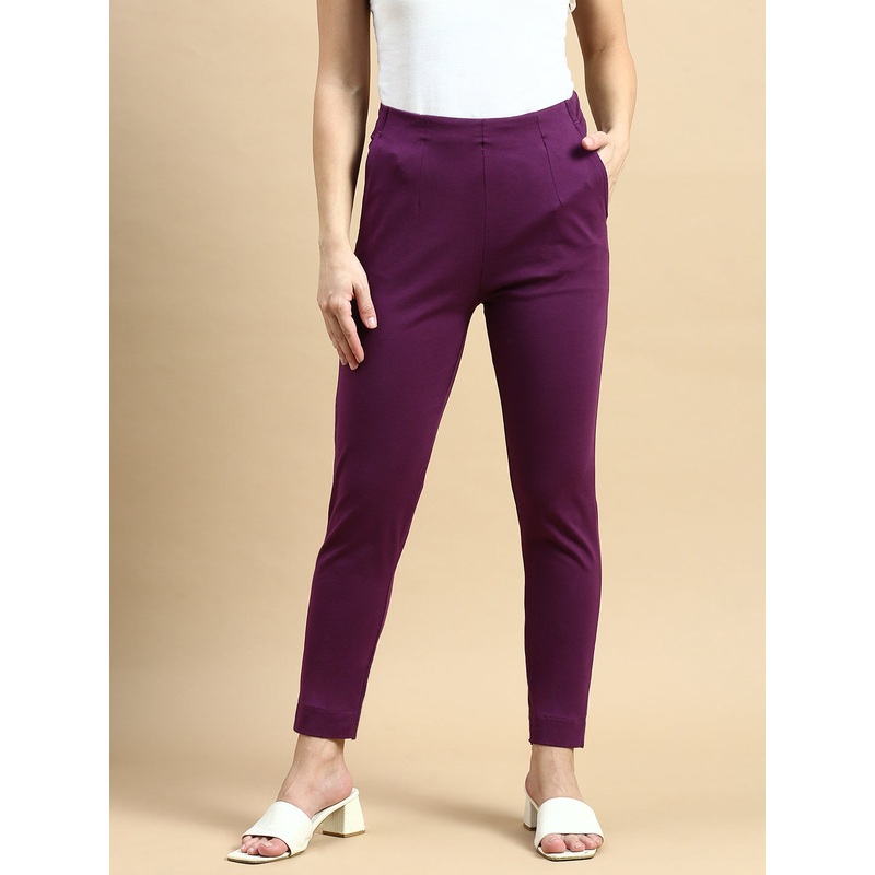Super Stretch Kurti Pant-Dark Purple