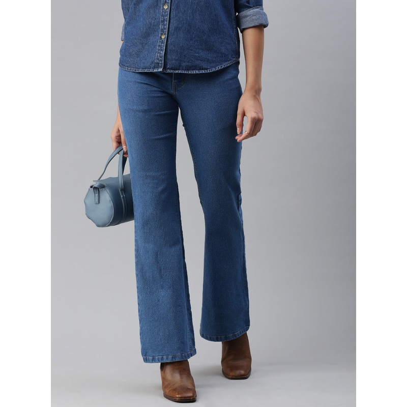 Women Boot Cut Jeans Dark Blue