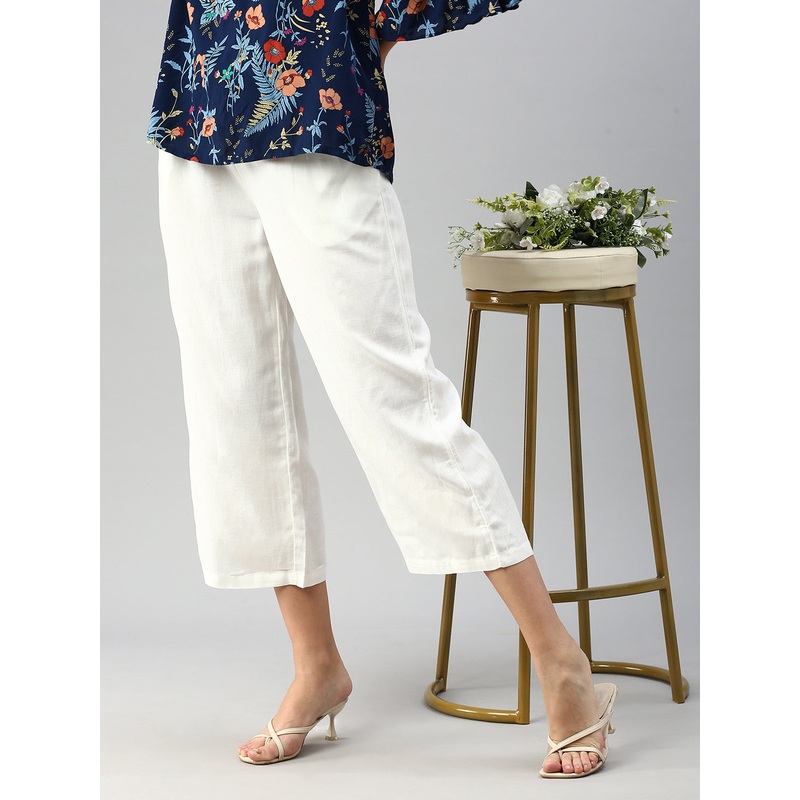 Women Crop Palazzo Offwhite|S|M|L|XL|XXL|3XL|Offwhite|LWBCPZSOF16152009