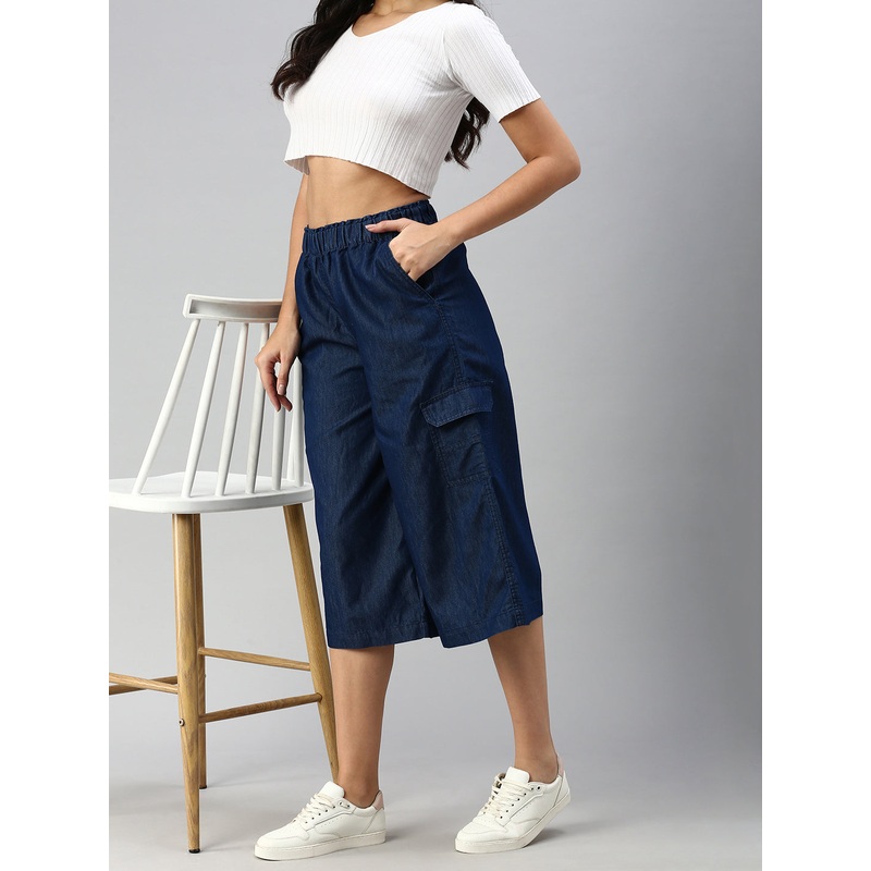 Women Culottes Dark Blue|S|M|L|XL|XXL|3XL|Dark Blue|LWBCLSOF17104021