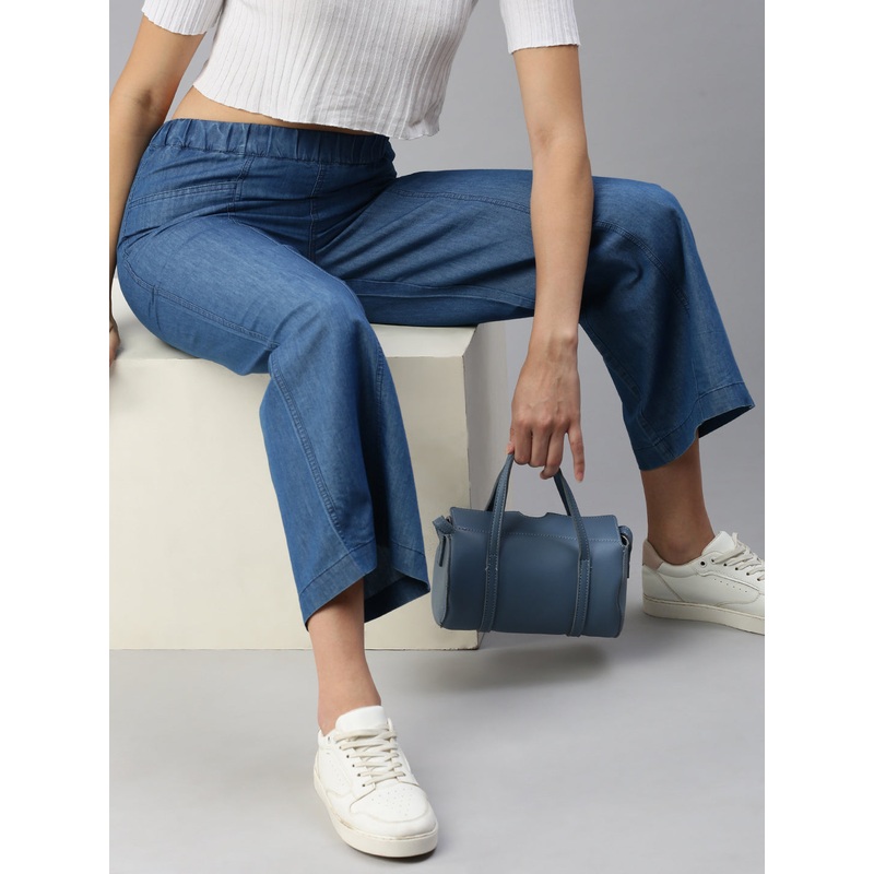 Women Culottes Mid Blue|S|M|L|XL|XXL|3XL|Mid Blue|LWBCLSOF17104314