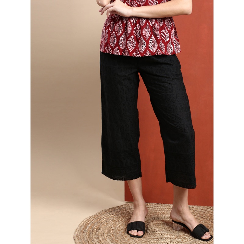 Women Palazzo Black|S|M|L|XL|XXL|3XL|Black|LWBPZEBF17040002