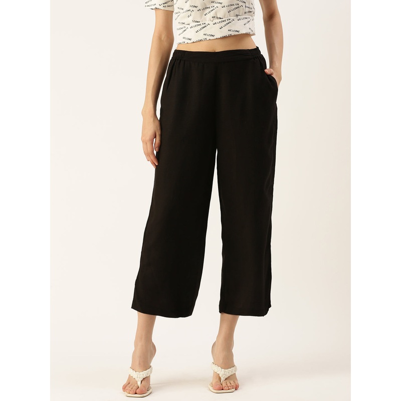 Women’s Crop Palazzo Black|S|M|L|XL|XXL|3XL|Black|LWBCPZSOF16152002