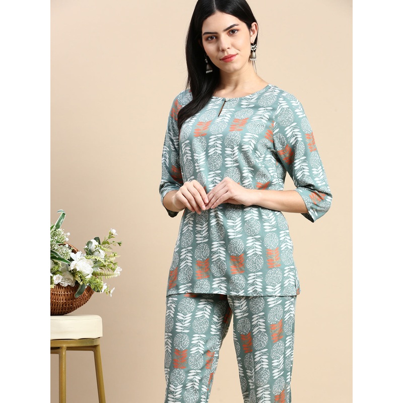 Women’s Printed Co-ords Sets Pista Green