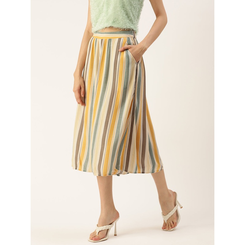 Women’s Printed Culottes Dark Mustard