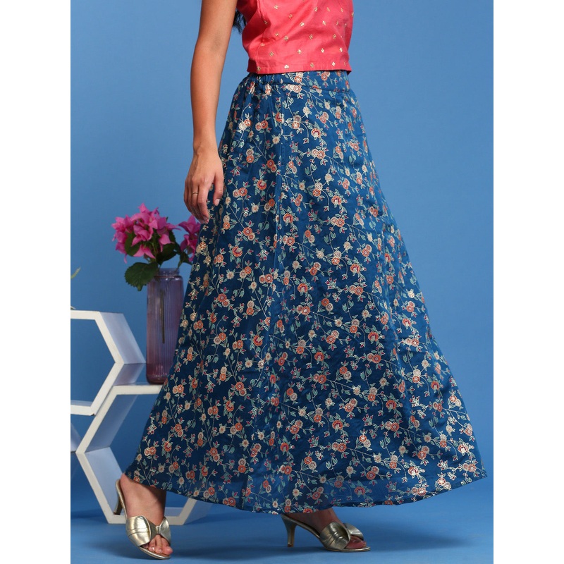 Women’s Printed Skirt Teal|S|M|L|XL|XXL|Teal|LWBSKAOF15137061
