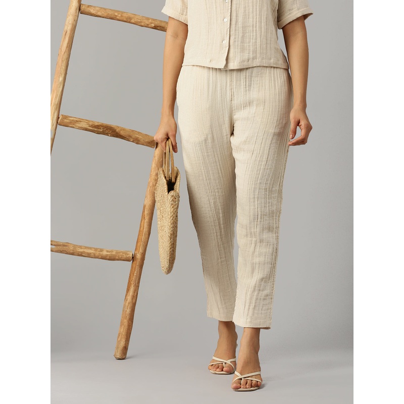 Women Straight Pant Beige|S|M|L|XL|XXL|3XL|Beige|LWBSPSOF17075001