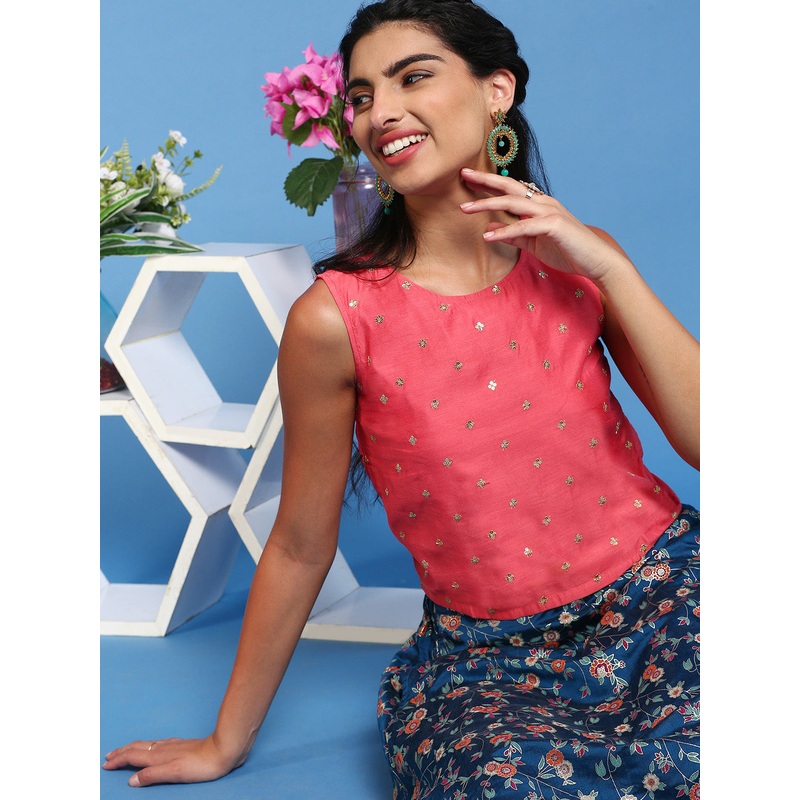 Womens Printed Blouse Coral|S|M|L|XL|XXL|Coral|LWTSLCTEBF15144020