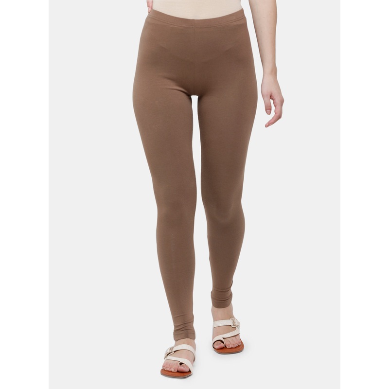 Ankle Length Leggings Cotton-Chocolate Brown