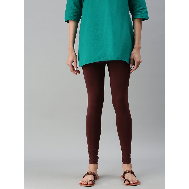 Ankle Length Leggings Cotton-Coffee Brown