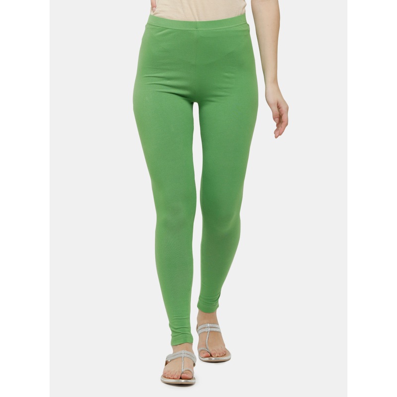 Ankle Length Leggings Cotton-Light Green