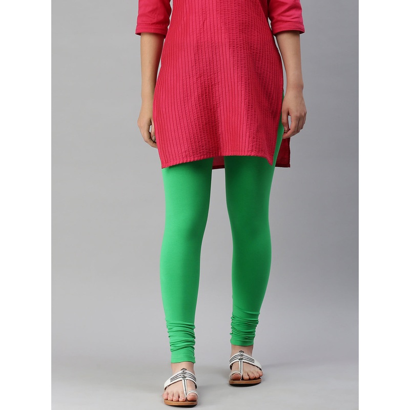 Ankle Length Leggings Cotton-Parrot Green