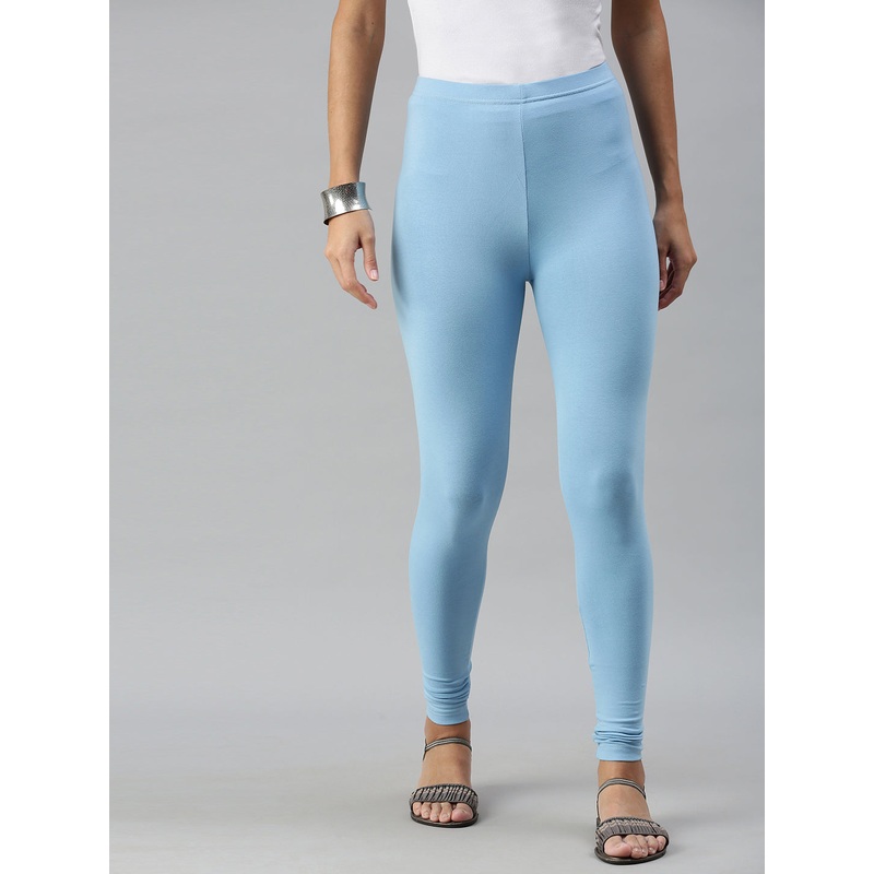 Ankle Length Leggings Cotton-Sea Blue
