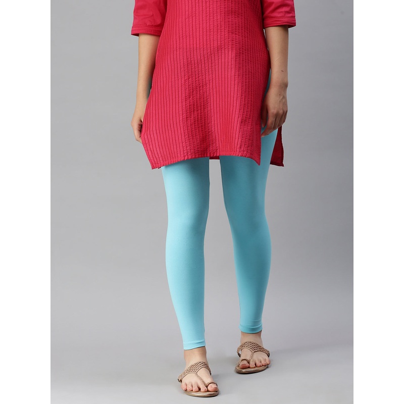 Ankle Length Leggings Cotton-Sky Blue