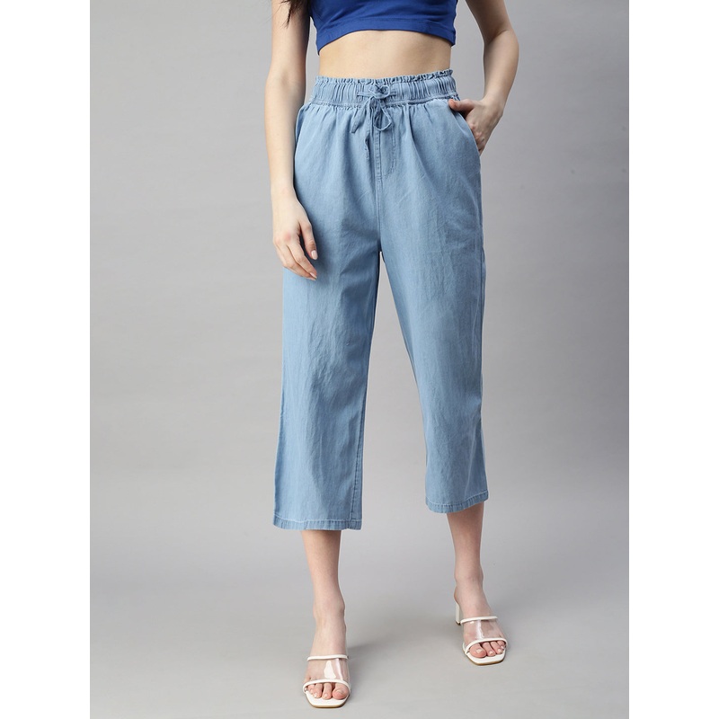 Ladies Crop Palazzo Ice Blue|S|M|L|XL|XXL|3XL|Ice Blue|LWBCPZSOWC4195151
