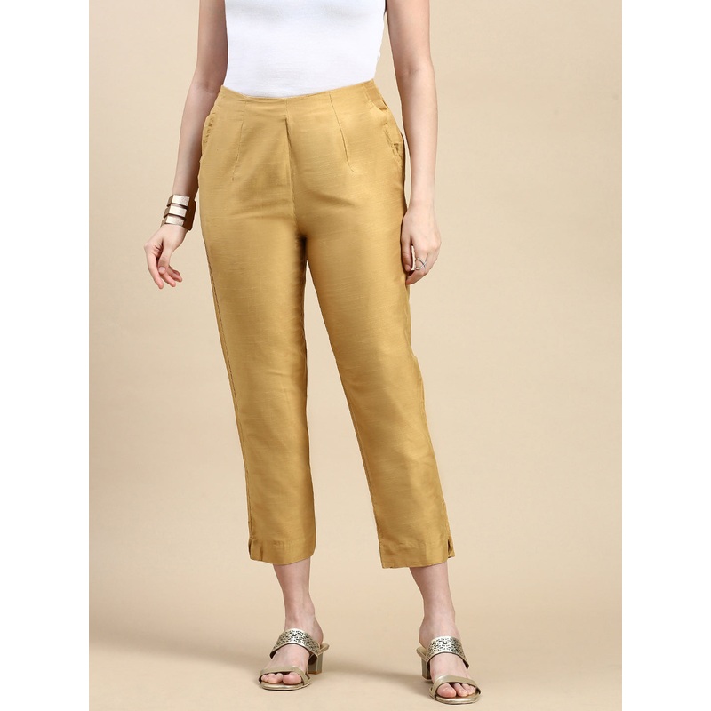 Metallic Cigarette Pant-Gold|S|M|L|XL|XXL|3XL|4XL|Gold|LWBCPSOWC4002102