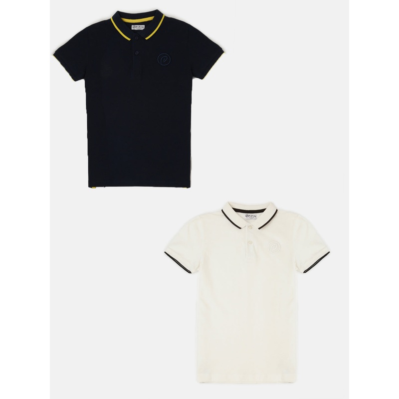 Pack of 2 Pipin Boys T-shirts Offwhite & Dark Navy Blue