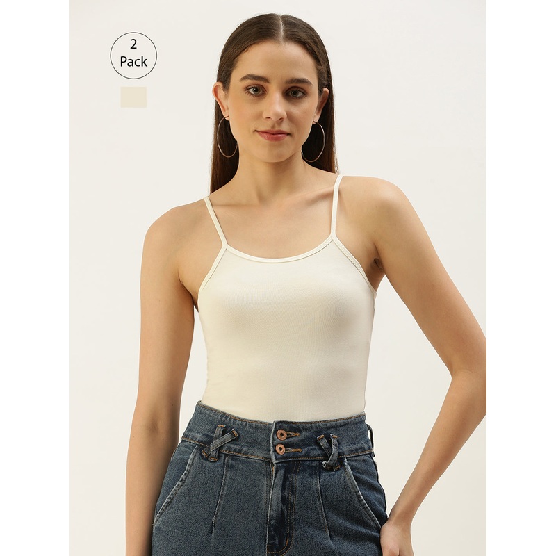 Pack of 2  Womens Spaghetti Offwhite
