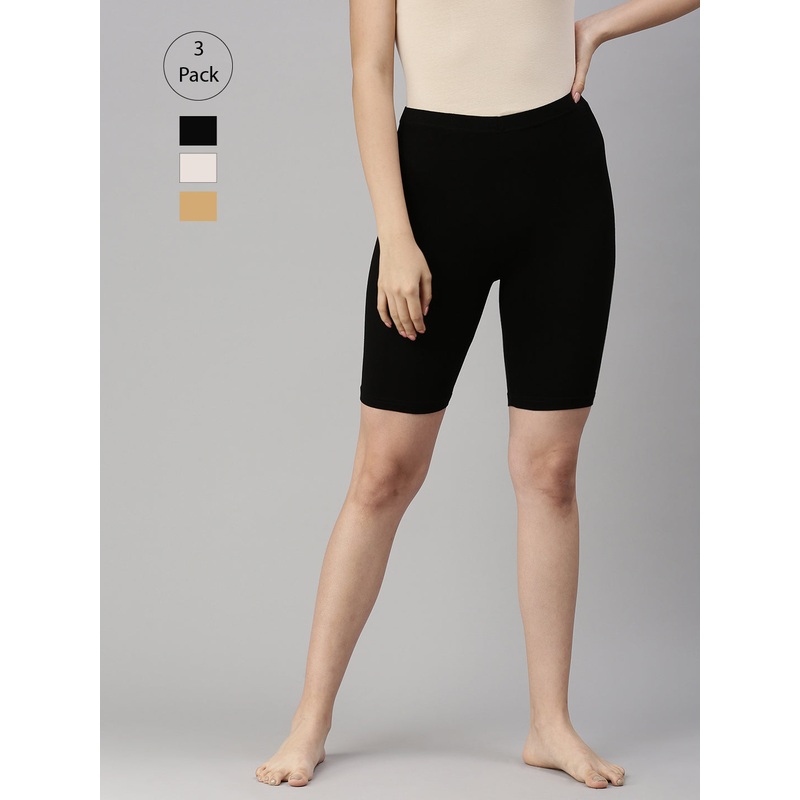 Pack of 3  Ladies Tights Black Offwhite & Skin