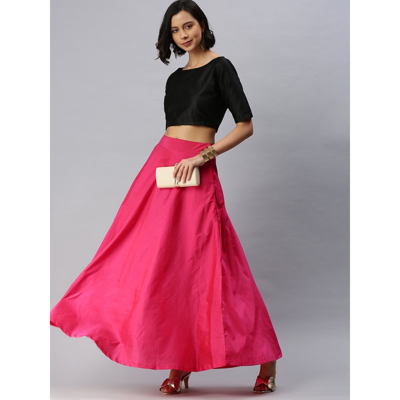 Women’s Co-Ords Sets (Skirt & Blouse) Fuchsia & Black