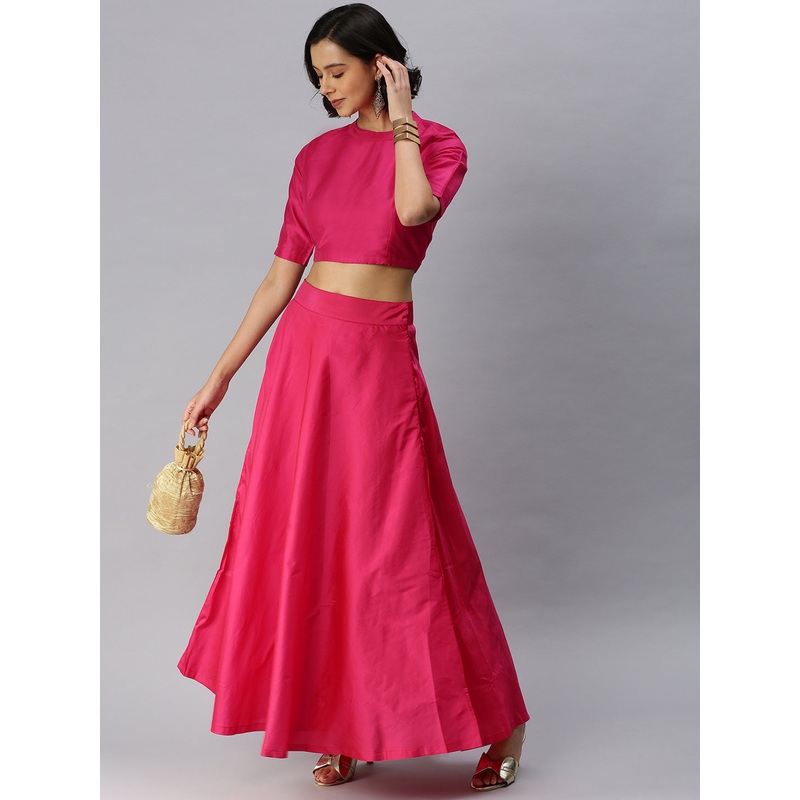 Women’s Co-Ords Sets (Skirt & Blouse) Magenta & Magenta