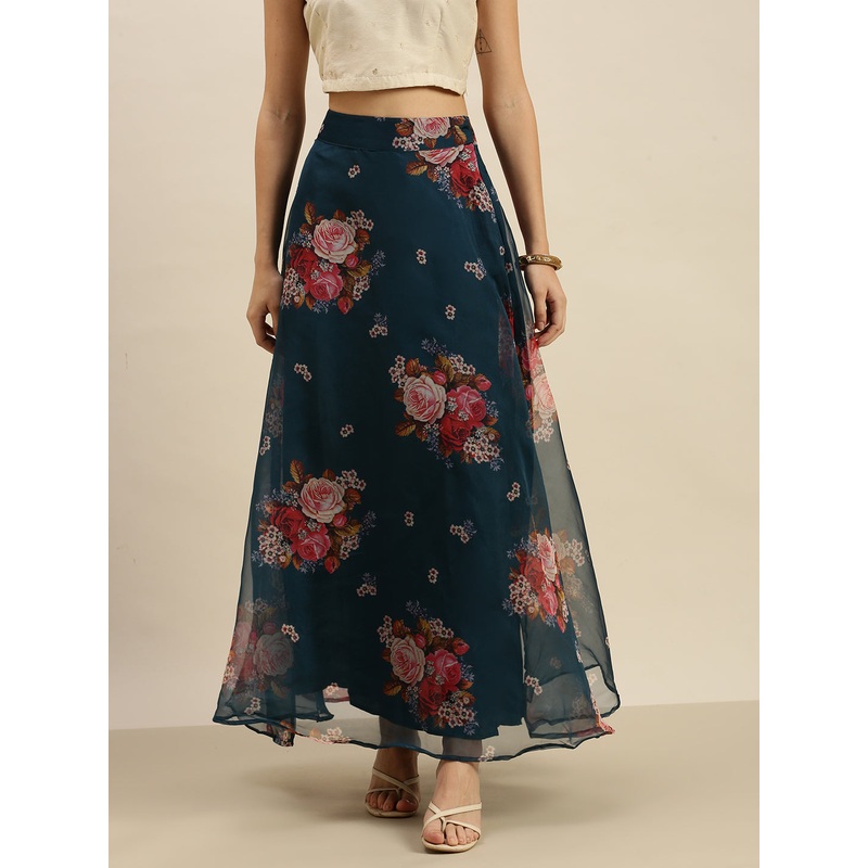 Women’s Printed Skirt Teal|S|M|L|XL|XXL|Teal|LWBSKAOF15122061