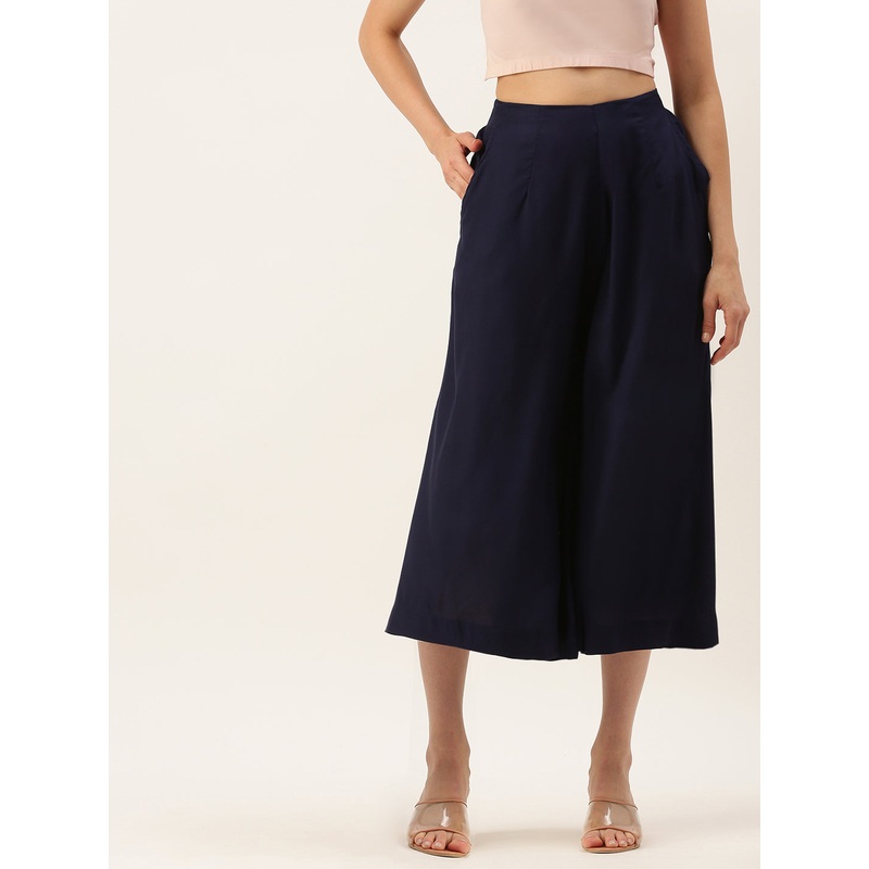 Womens Culottes Dark Navy Blue
