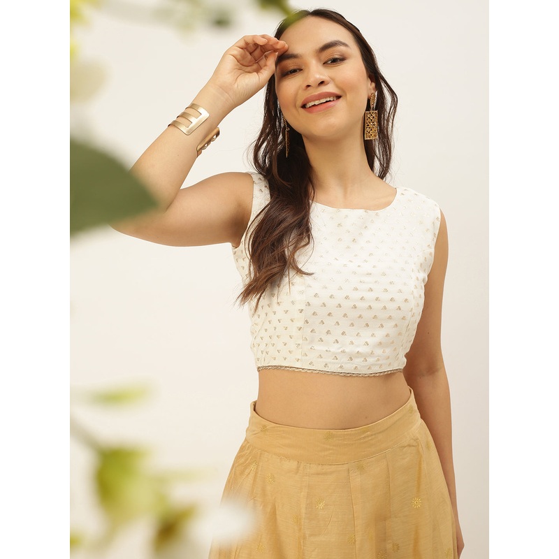 Womens Printed Blouse Offwhite