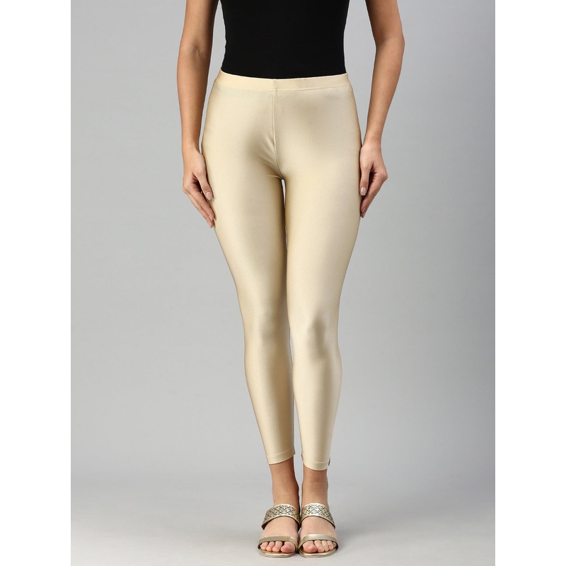 Womens Shimmer Leggings Light Gold