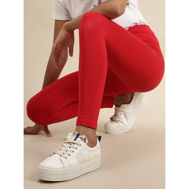 Kids – Girls Ankle Leggings Red