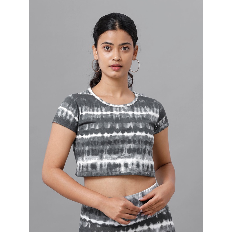 Ladies Active Wear Crop Top Black