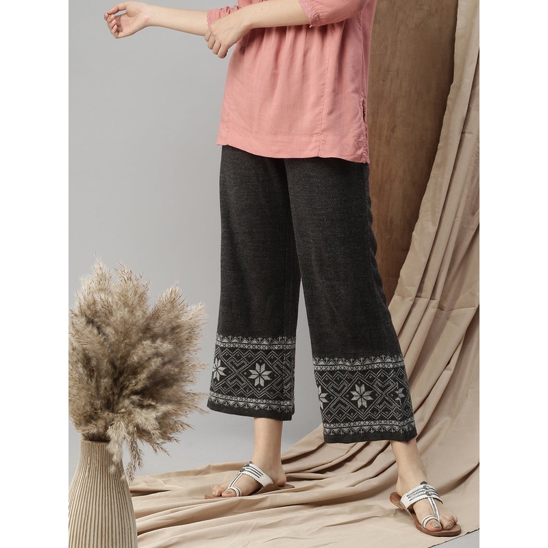 Ladies Winter Palazzo Dark Grey