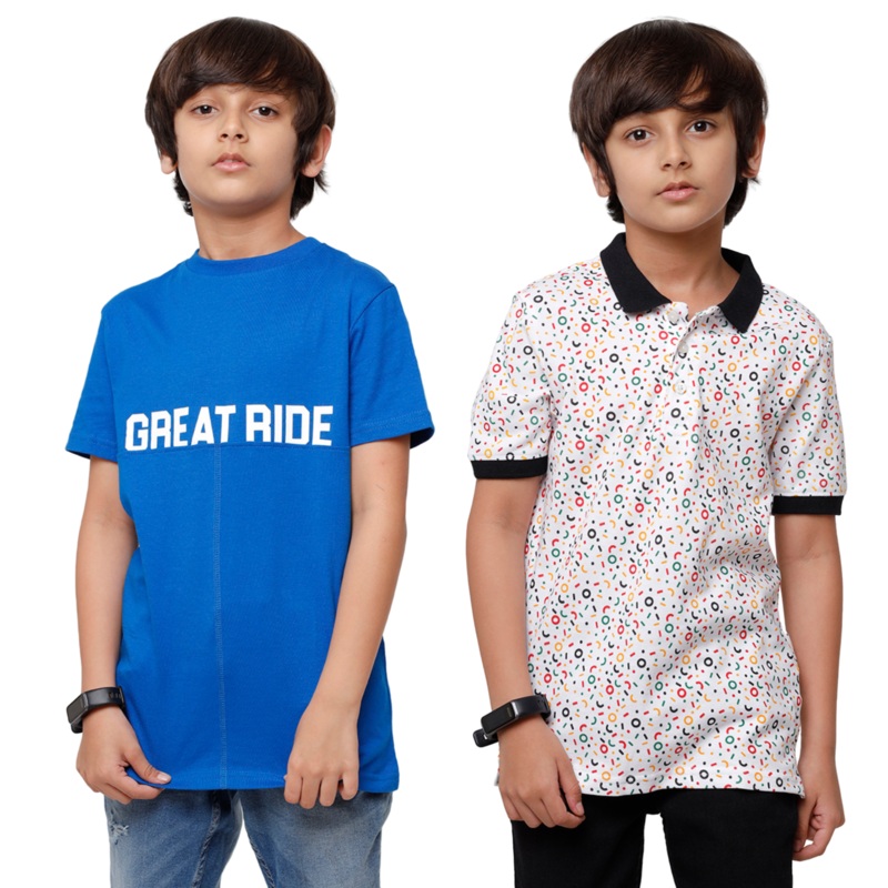 Pack of 2 Pipin Boys T-shirt Black & Lapis Blue
