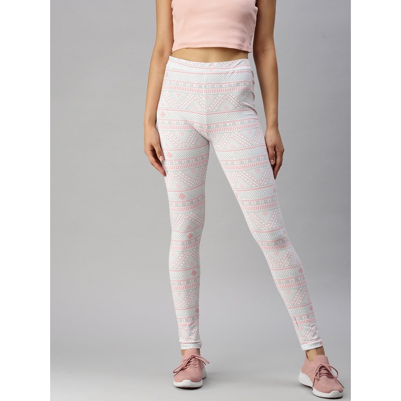 Printed Ankle Leggings-White|S|M|L|XL|XXL|3XL|White|LLGALAOF14049011