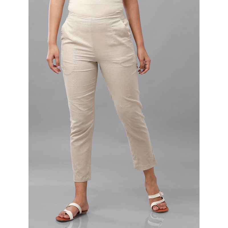 Women’s Cigarette Pant Beige|S|M|L|XL|XXL|3XL|Beige|LWBCPSOF14127001