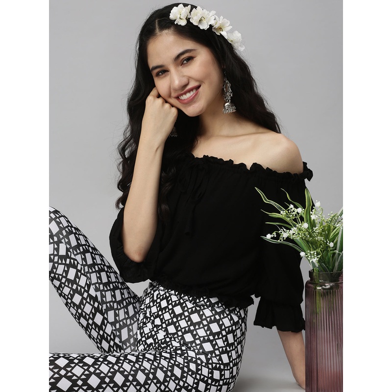 Women’s Crop Top Black|S|M|L|XL|XXL|3XL|Black|LWTCTSOF14223002
