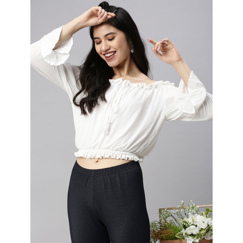 Women’s Crop Top White|S|M|L|XL|XXL|3XL|White|LWTCTSOF14223011