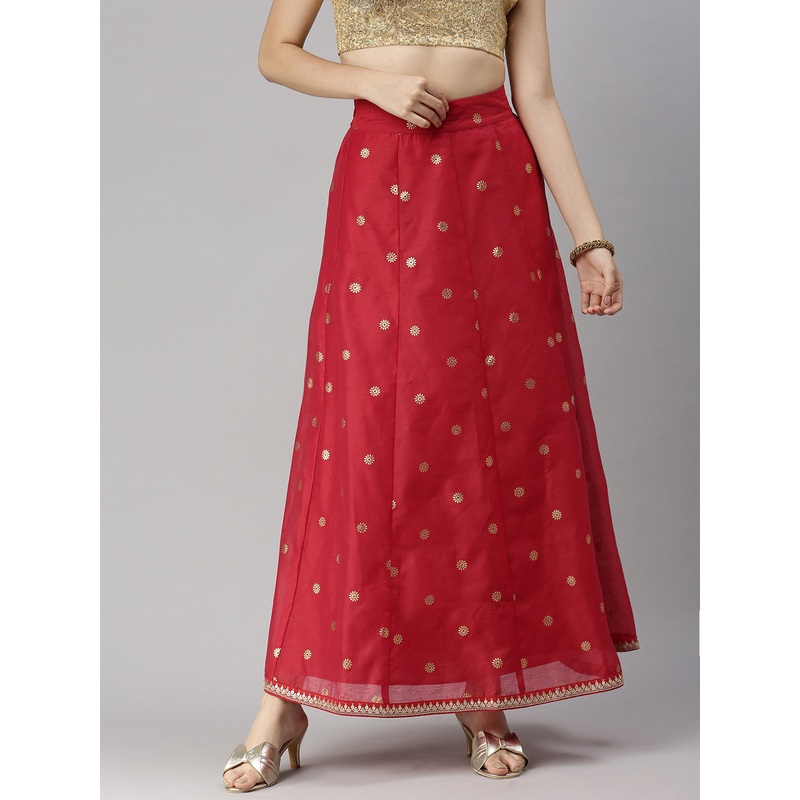 Women’s Printed Skirt Red|S|M|L|XL|XXL|Red|LWBSKAOF15067010