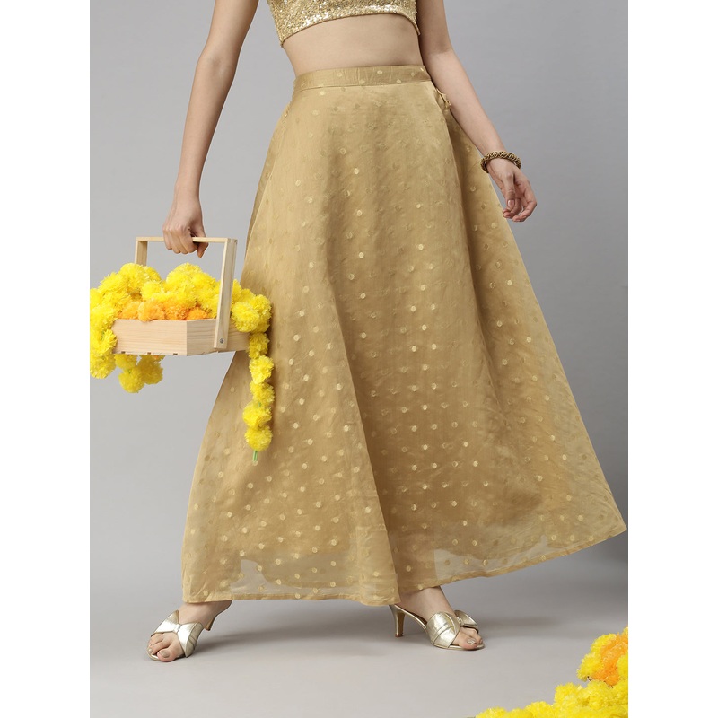 Womens Printed Skirt Gold|S|M|L|XL|XXL|Gold|LWBSKAOF15252102