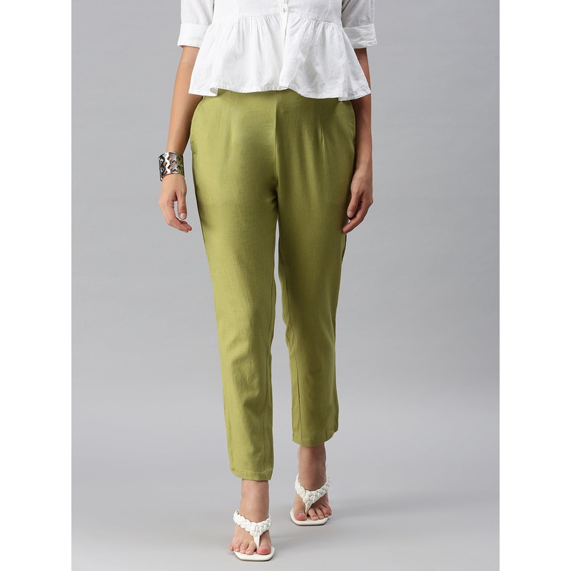 Cigarette Pant-Lemon Green|S|M|L|XL|XXL|3XL|Lemon Green|LWBCPSOWC4005343