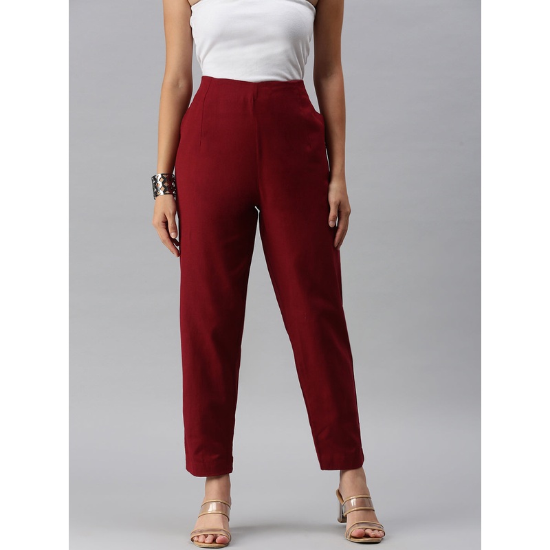 Cigarette Pant-Maroon|S|M|L|XL|XXL|3XL|4XL|Maroon|LWBCPSOWC4005007