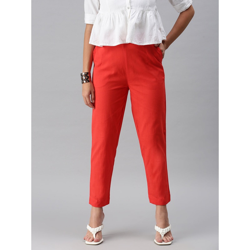 Cigarette Pant-Red|S|M|L|XL|XXL|3XL|4XL|Red|LWBCPSOWC4005010