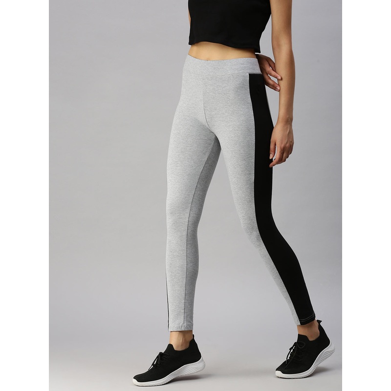 Ladies Active Wear Leggings Grey Melange