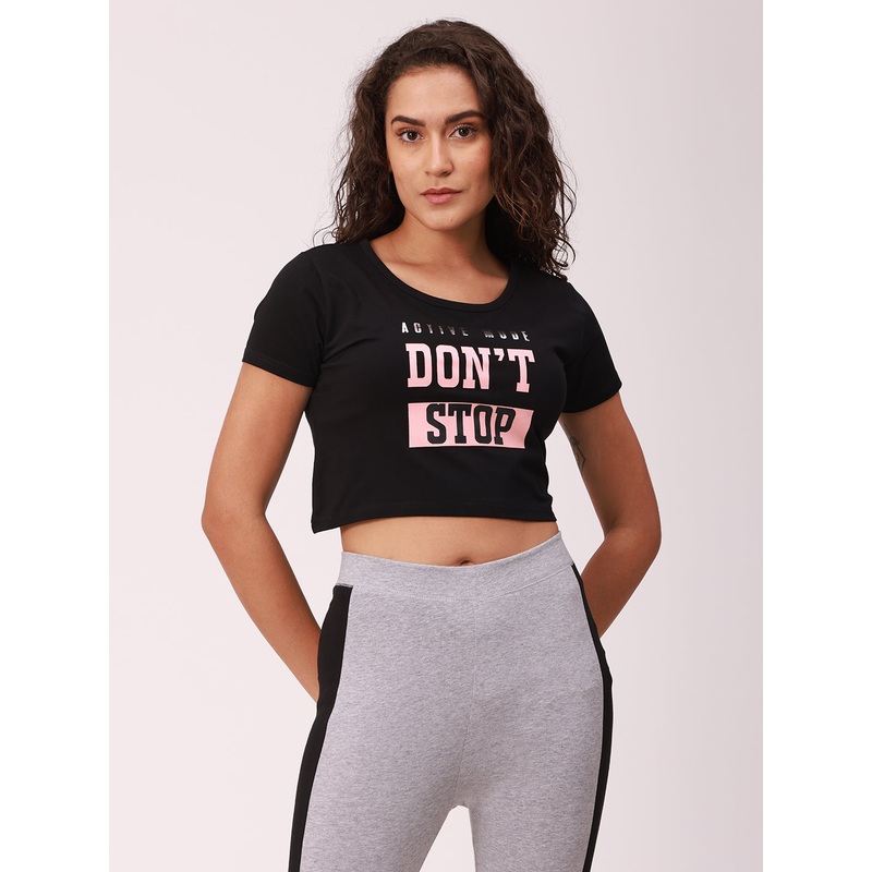 Ladies Printed Crop Top Black|S|M|L|XL|XXL|Black|LKTCTSOF14025002