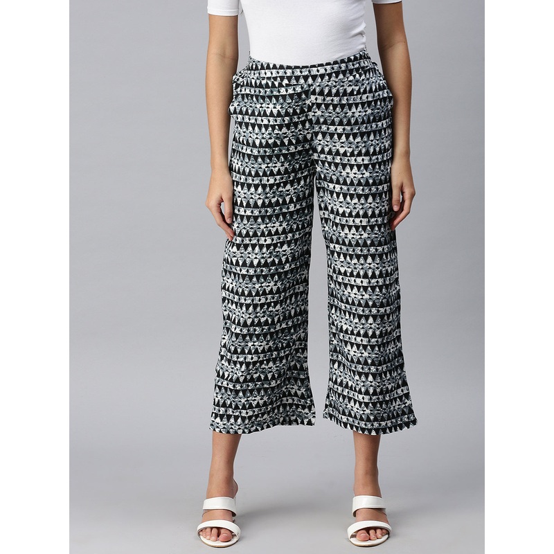 Ladies Printed Palazzo Black|S|M|L|XL|XXL|3XL|Black|LWBCPZAOF14167002