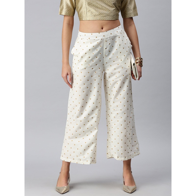 Ladies Printed Palazzo Offwhite