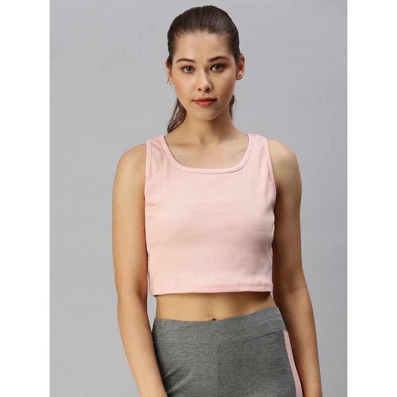 Ladies Rib Crop Top Peach|S|M|L|XL|XXL|Peach|LKTCTSOF14021078