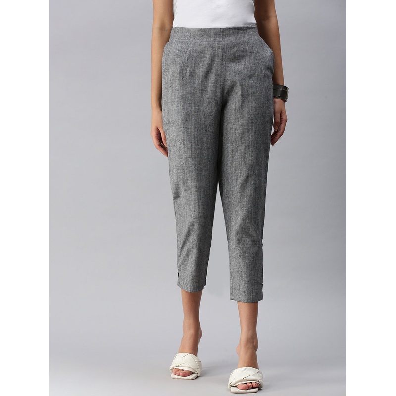 Ladies Straight Pant Dark Grey